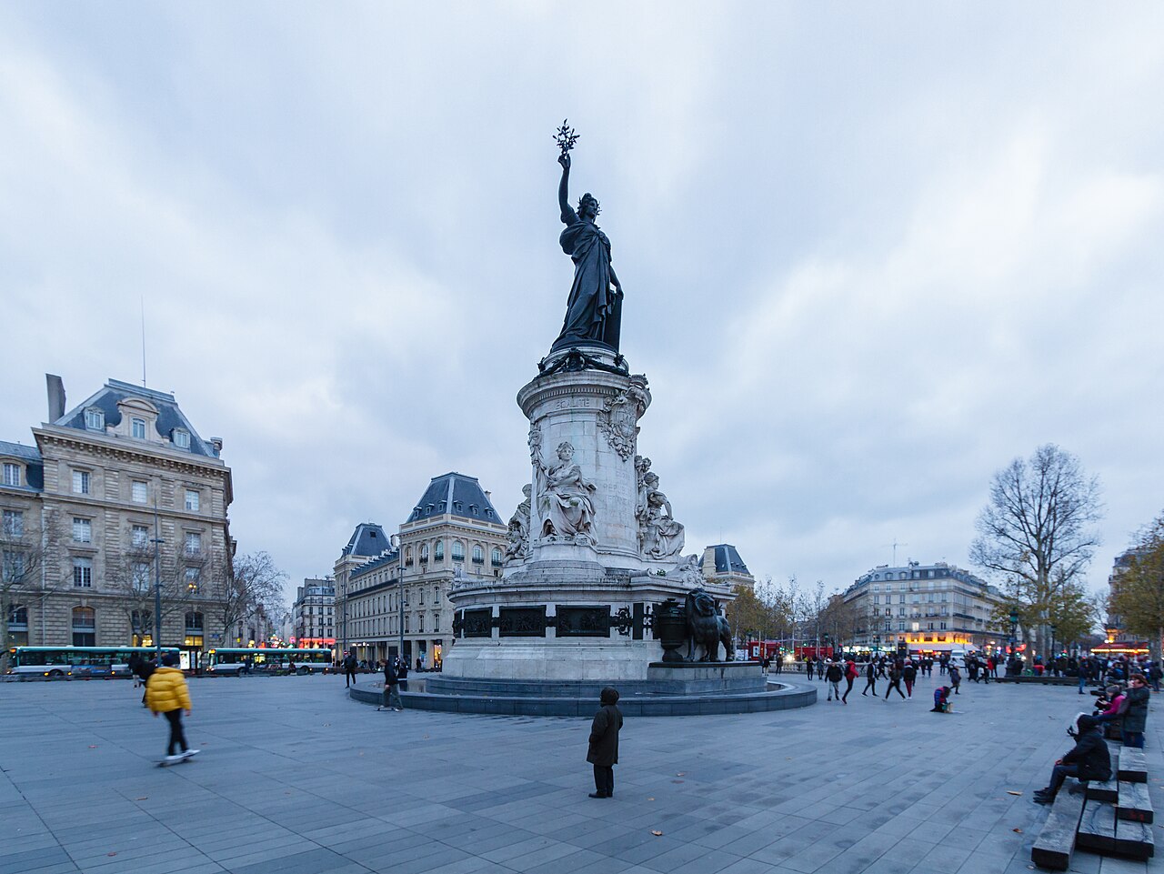 Place de la République in Paris , photo taken in December 2017 .